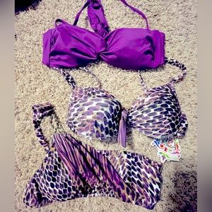 Becca swimsuits - 3 interchangeable tops with one matching bottom Sz S